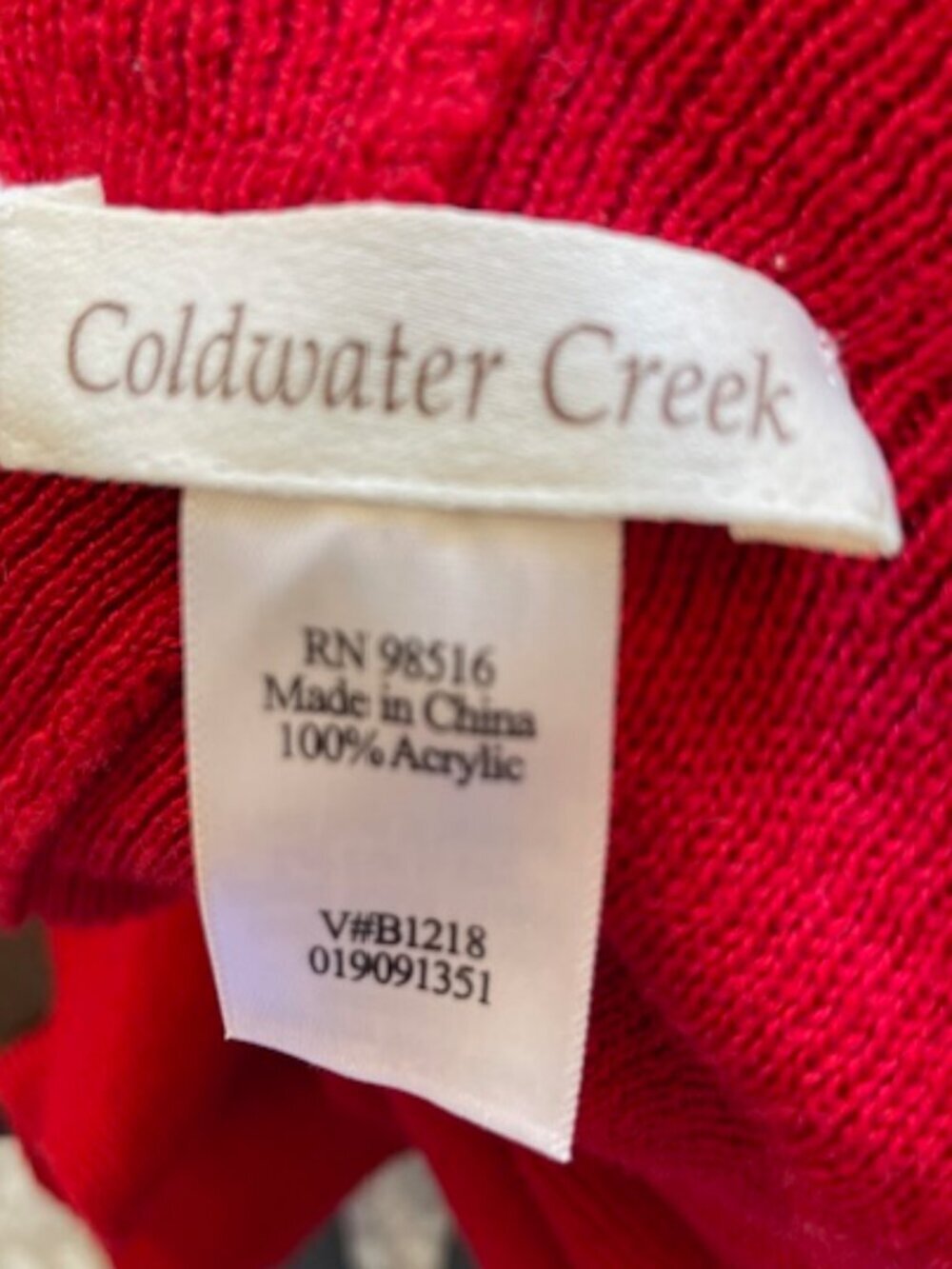 Coldwater Creek Red Ruffle Ruana Wrap OS Boho Lagenlook Open Front Shrug Poncho - Picture 6 of 7